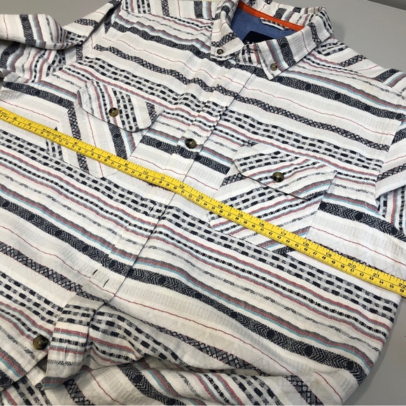 Kolby Men’s Button Down Shirt, Sz L, White/Blue/Red - Picture 6 of 12